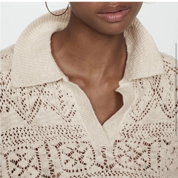 Mango Cotton Polo Crochet Top - Picture 2 of 4